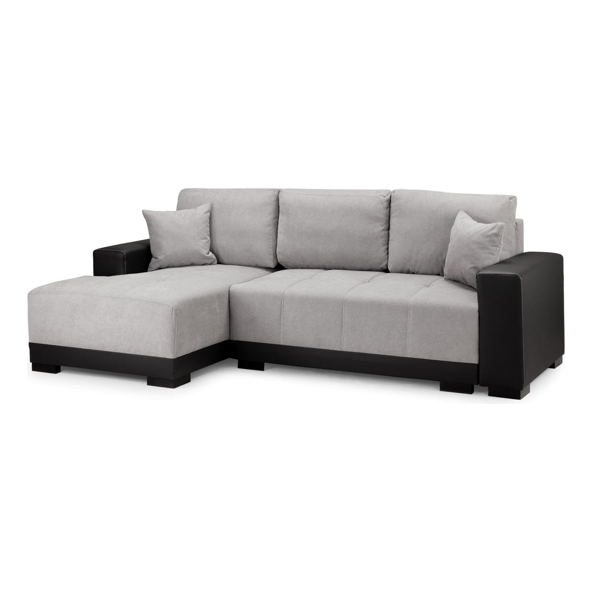 Cimiano Black/Grey Left Hand Facing Corner Sofabed