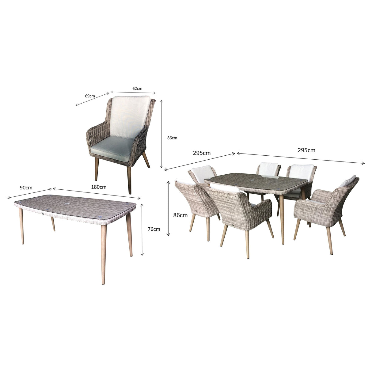 Danielle 6 Seat Dining Set