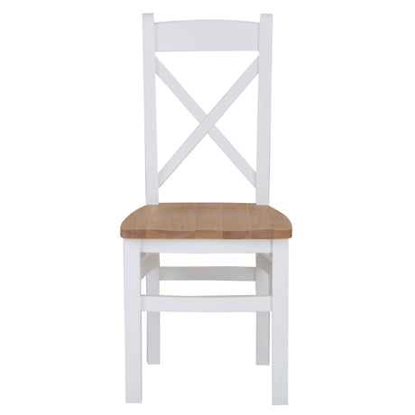 Wooden Cross Back Dining Chair Set White