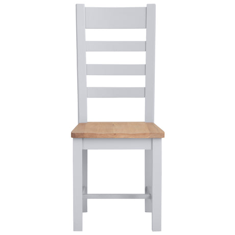 Wooden Ladder Back Dining Chair Set Grey