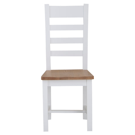 Wooden Ladder Back Dining Chair Set White