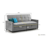 Elegance 3 Seat Plush Teal Sofa Bed