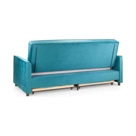 Elegance 3 Seat Plush Teal Sofa Bed