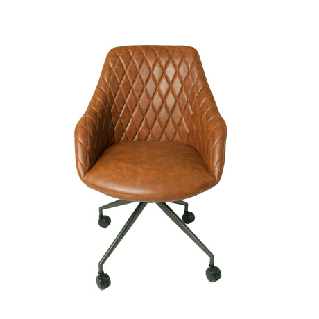 Beatrice Tan Leather Swivel Chair