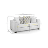 Grazia Light Grey 3 Seat Sofa