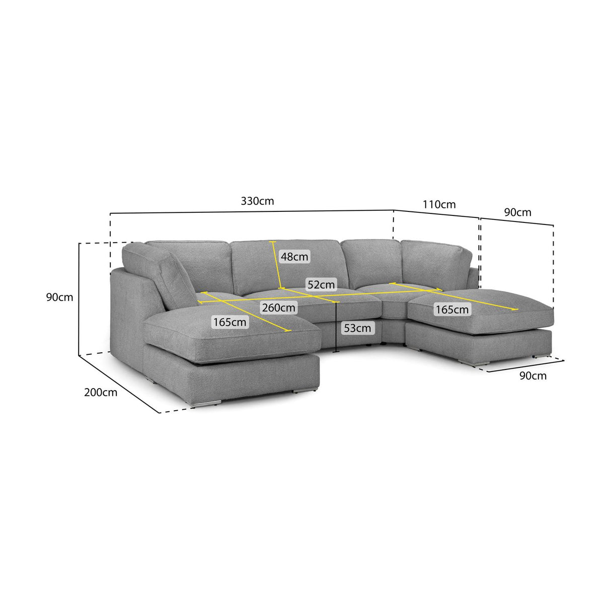 Inga U Shape Beige Corner Sofa