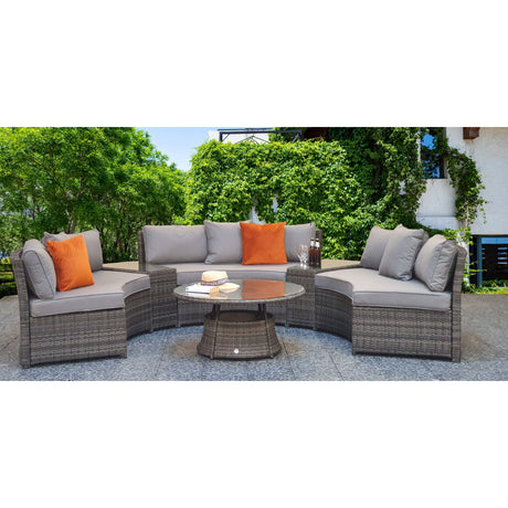 Juliet Half Moon Sofa Set Grey