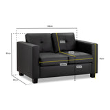 Jerry 2 Seat Sofa Black