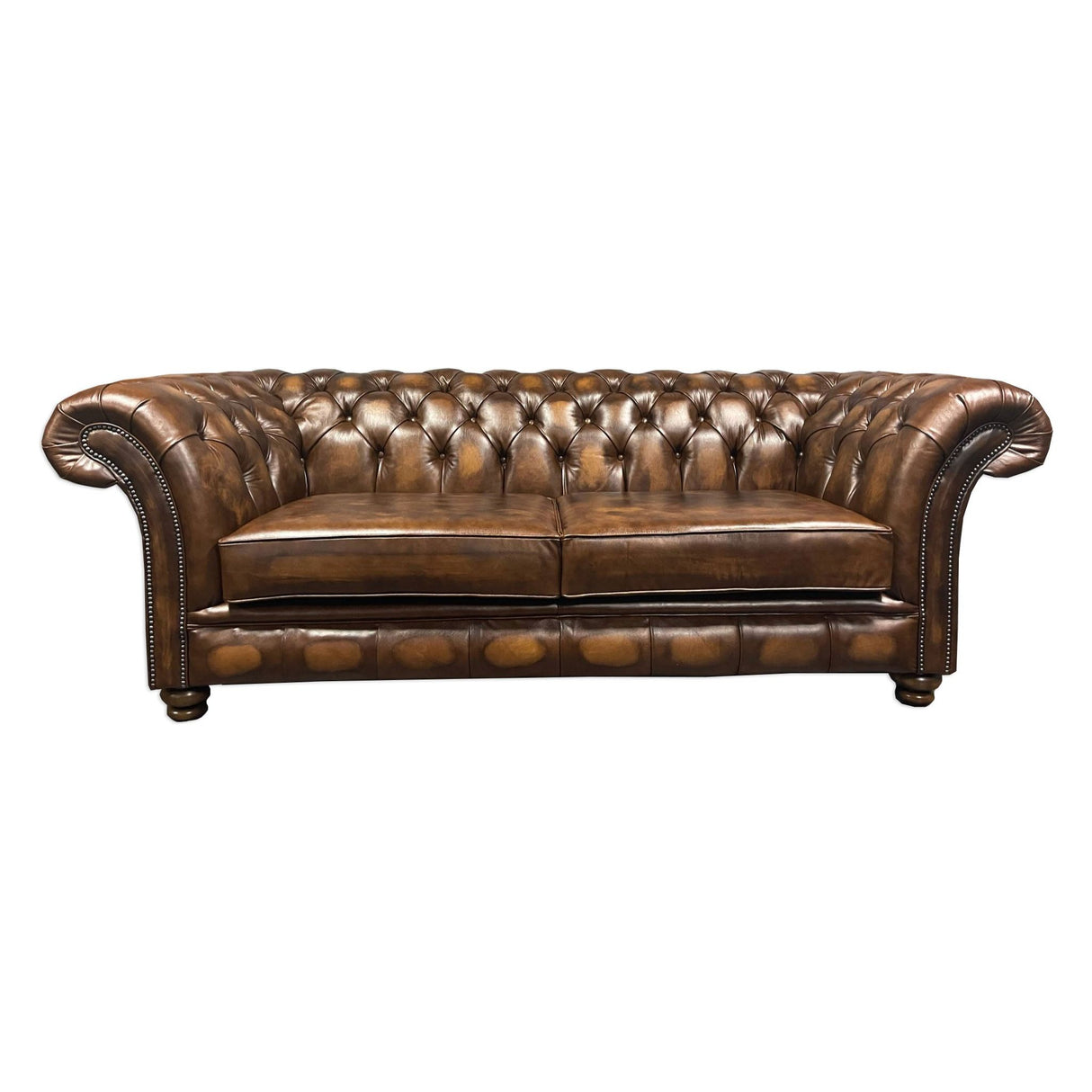 Chesterfield Sofa 3 Seat Antique Tan Leather