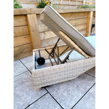 Meghan Pair of Sun Loungers With Drinks Table