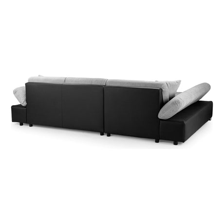 Malvi Black/Grey Left Hand Facing Corner Sofa Bed