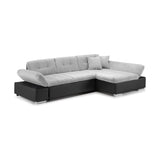 Malvi Black/Grey Right Hand Facing Corner Sofa Bed