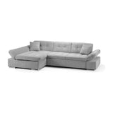 Malvi Grey Left Hand Facing Corner Sofa Bed