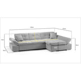 Malvi Black/Grey Right Hand Facing Corner Sofa Bed