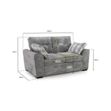 Maxwell Grey 2 Seat Sofa