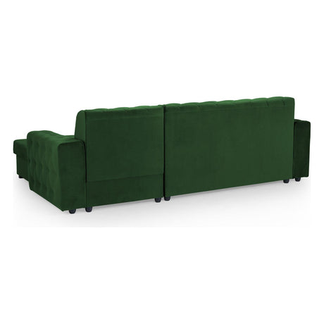 Reva Plush Green Right Hand Facing Corner Sofa Bed