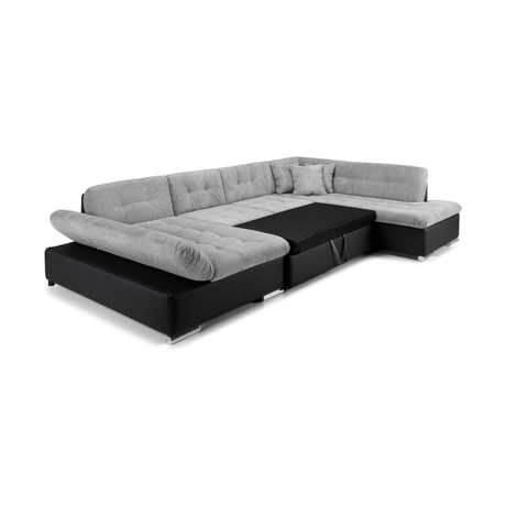 Bergen Sofa Bed Black and Grey Right Hand Facing U Shape Corner