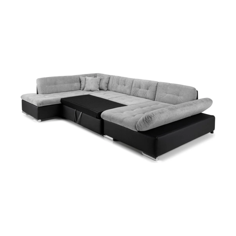 Bergen Sofa Bed Black and Grey Left Hand Facing U Shape Corner