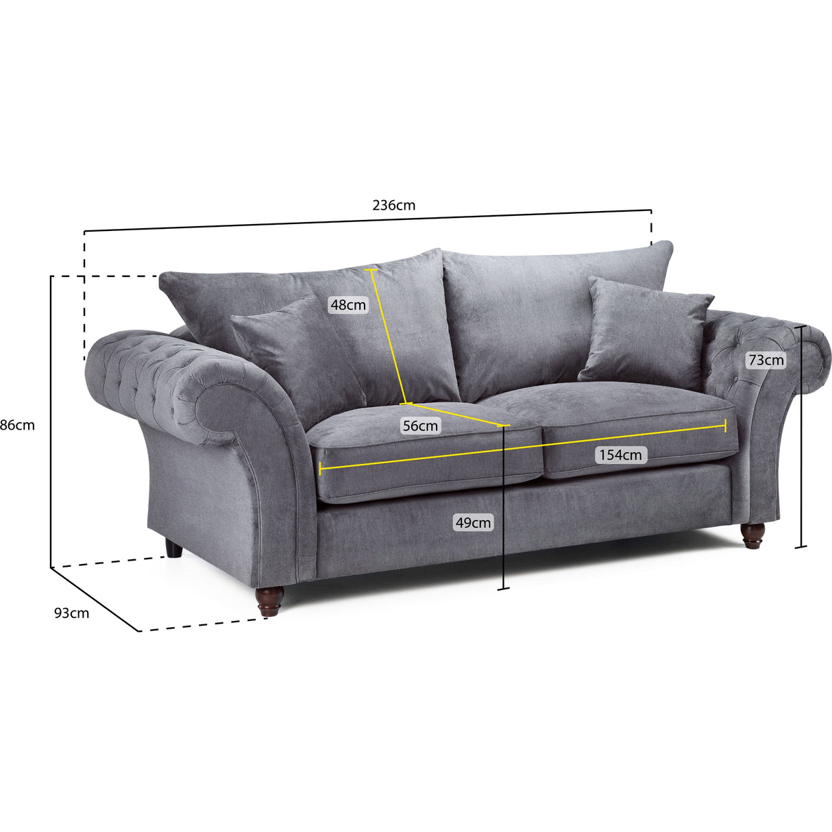 Windsor Stone 3 Seat Sofa