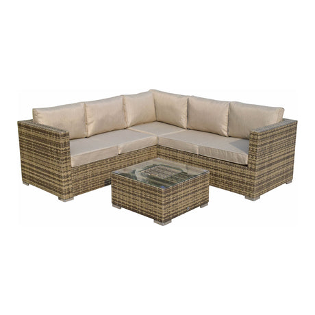 Georgia Corner Sofa with Ice Bucket Mixed Brown